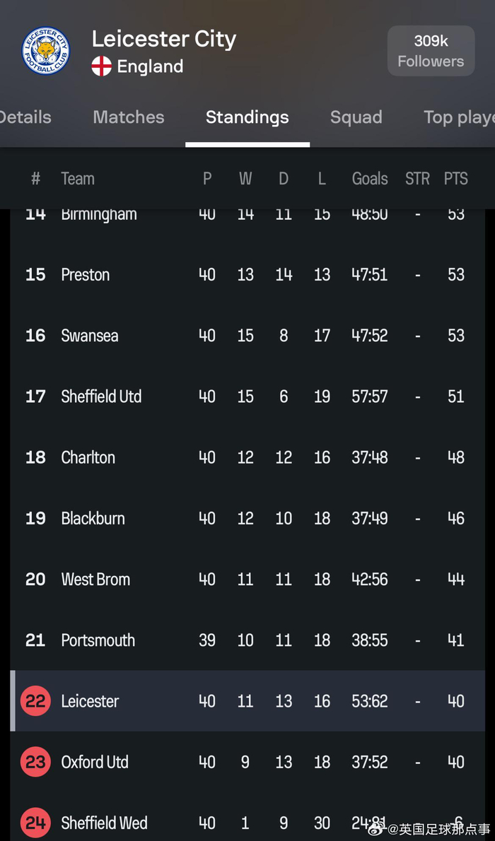 莱斯特城英冠降级危机加